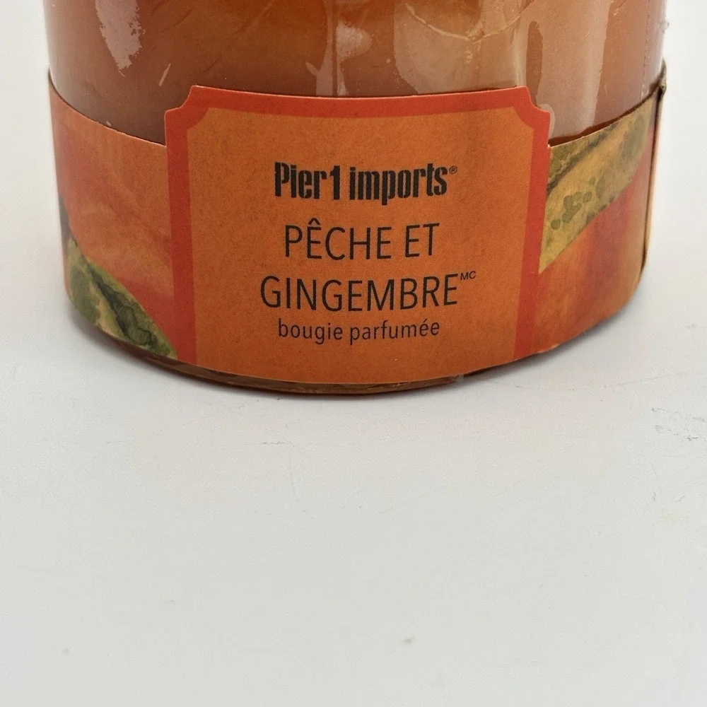 NEW Pier 1 Pillar Candle Ginger Peach Candle 3x4‎ Sealed Discontinued